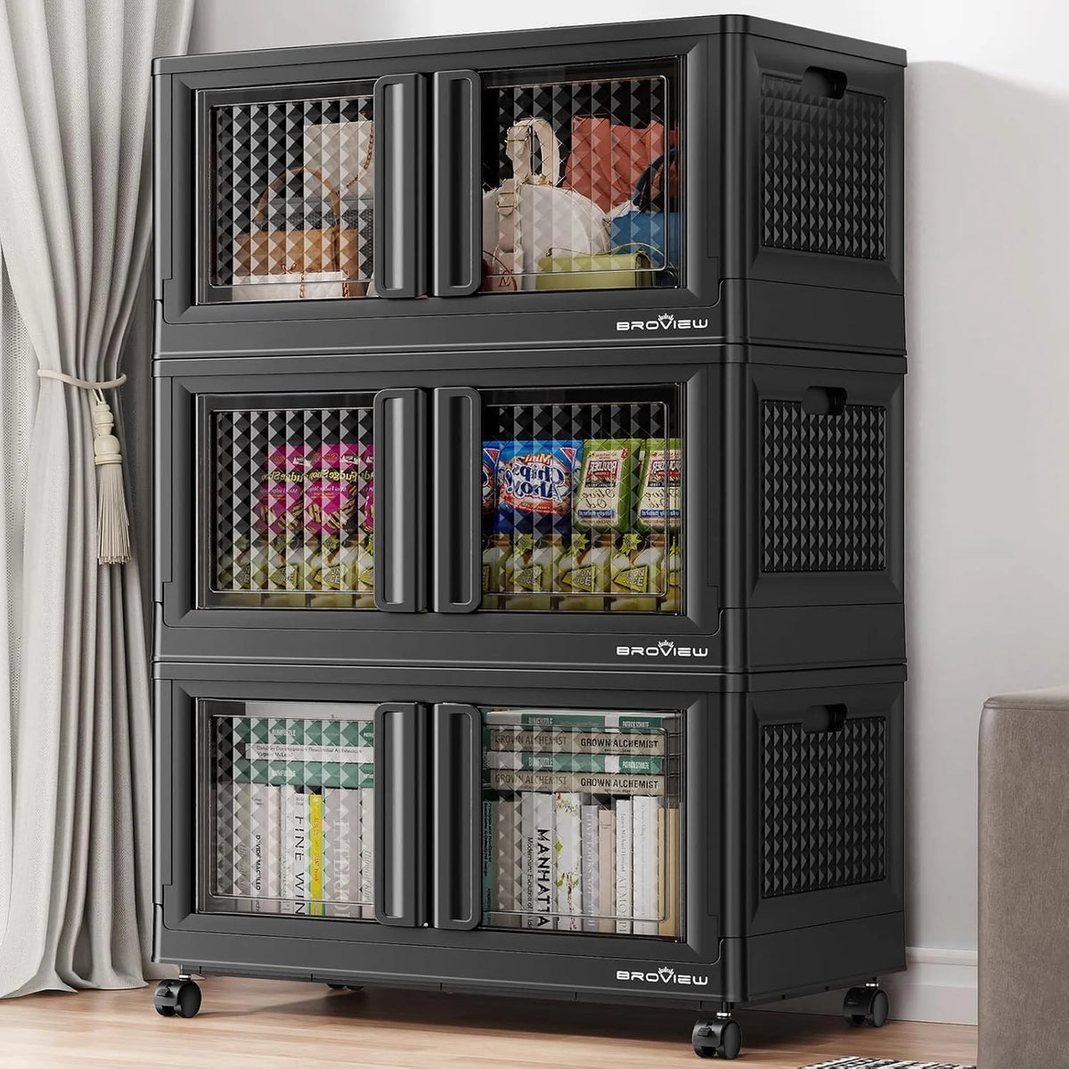 600 sets of stackable storage boxes with lids and doors. 6 sets of plastic coat closets and storage drawers with wheels. large foldable storage boxes. household and office cabinets