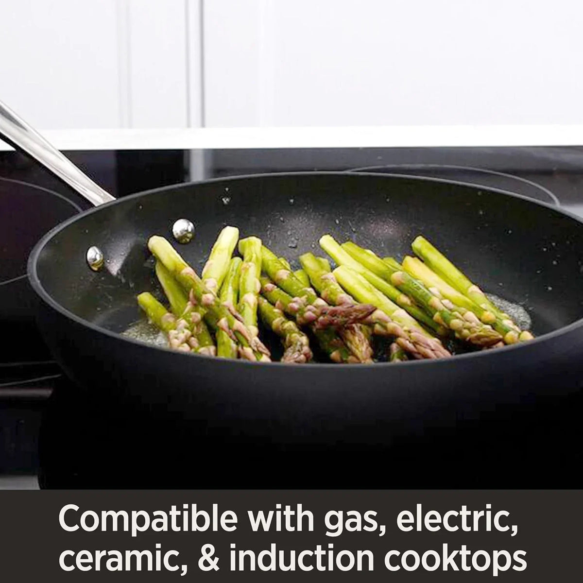 2 Piece Hard Anodized Nonstick Fry Pan Set. Durable Aluminum Skillet Cookware Set for Kitchen Cooking