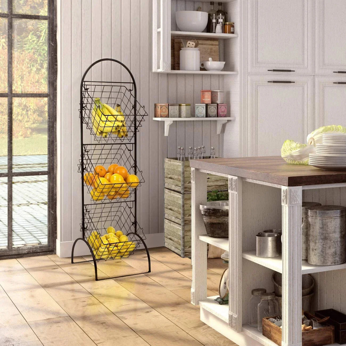 3 Tier Wall Mounted Storage Rack. Multi-Level Floating Shelf Organizer for Kitchen. Bathroom. Bedroom and Home Storage