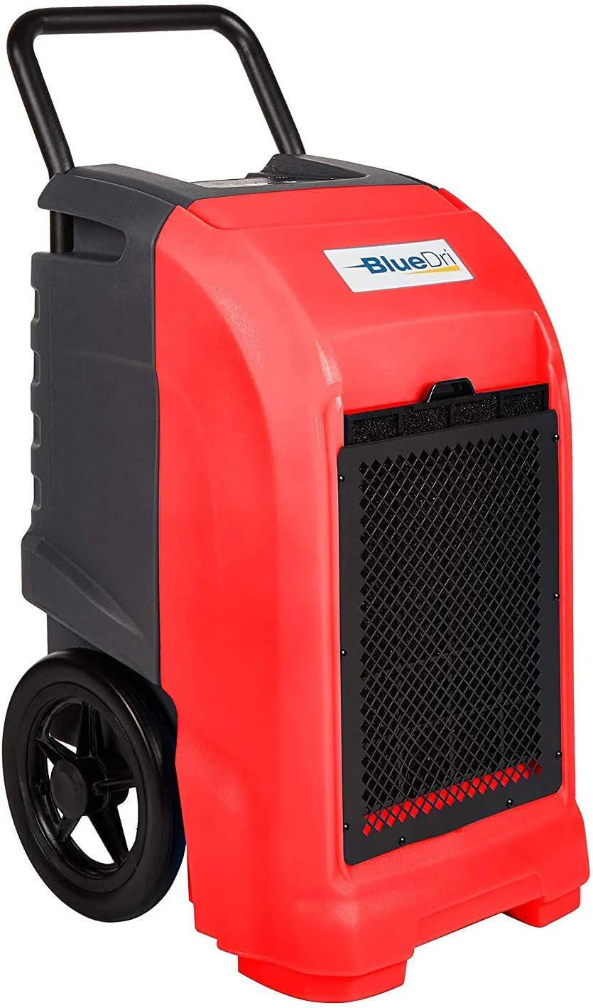 Commercial dehumidifier. suitable for homes. basements. garages and workplaces. Industrial water loss treatment equipment - a set of 1-piece. blue
