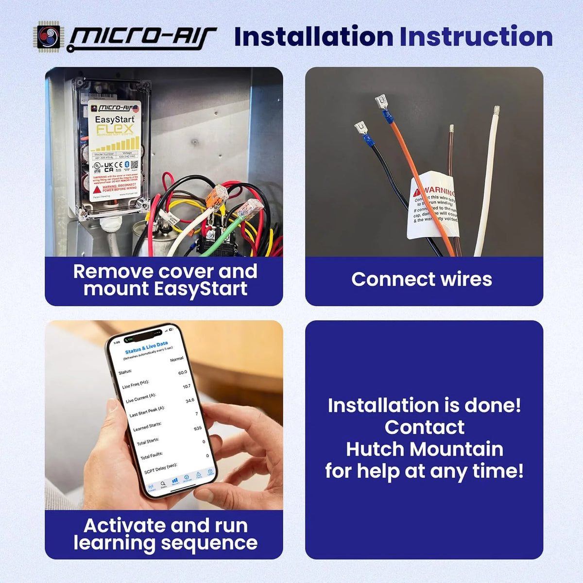 EasyStart FLEX 398 - Bluetooth Soft Start Kit for Home Air Conditioner. RV & Commercial Use. Works with Generators. Reduces Power Surge. Efficient Start-Up - Up to 6 Tons w/Installation Kit