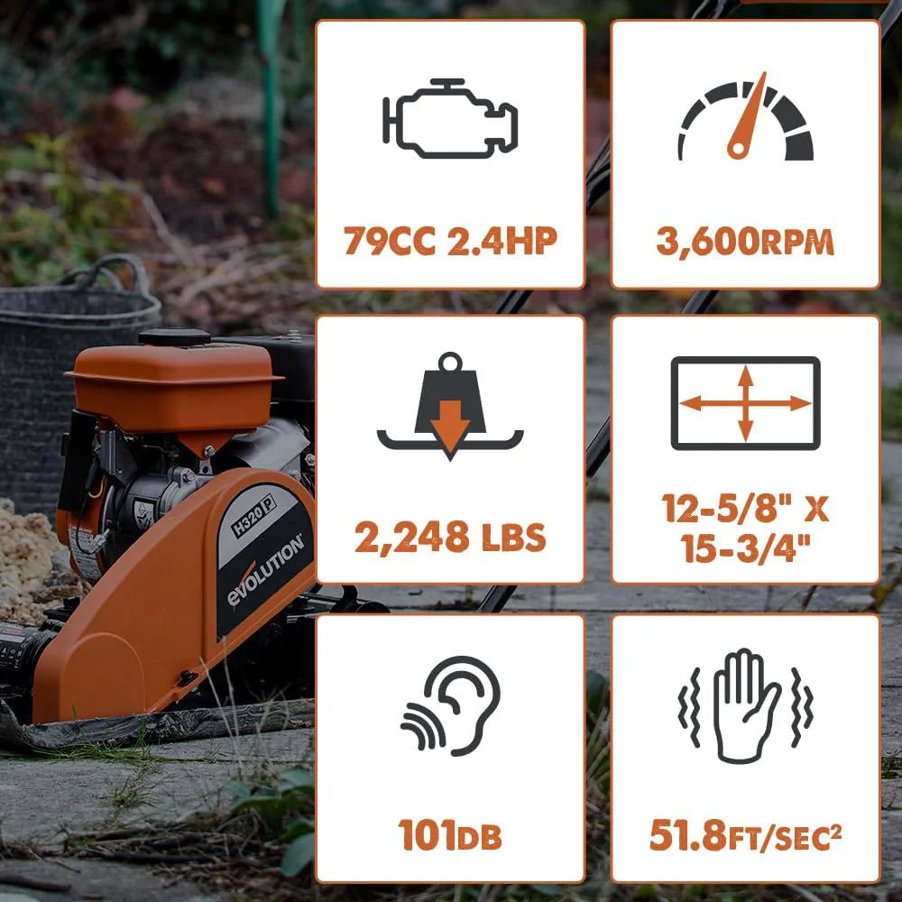 Electric Compactor Plate - Ideal For Levelling Pavement. Artificial Turf Ground Preparation. Patio. Blockwork. Sand. Soil & More