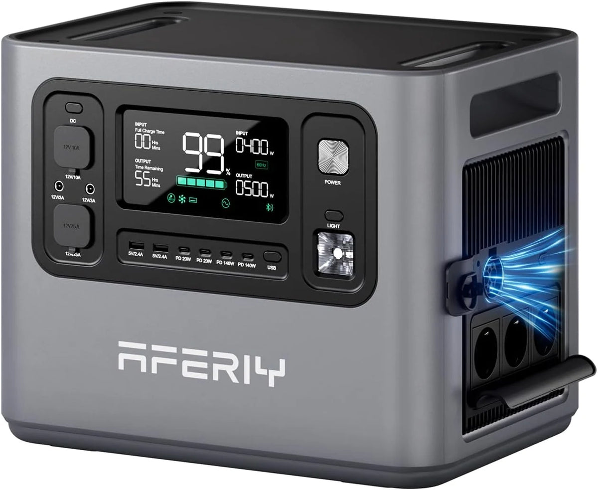 AFERIY 2800W Tragbare Powerstation. 2048Wh LiFePO4 In 1.5h Schnellladbar. 13 Ausgänge. Reine Sinuswelle 230V. USV. Erweiterbar Auf 4096Wh. Solar