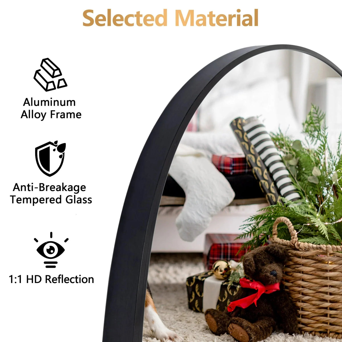 64x21 Full Length Floor Mirror. Large Full Body Aluminum Alloy Frame Standing Mirror with Stand and Wall Mount Option