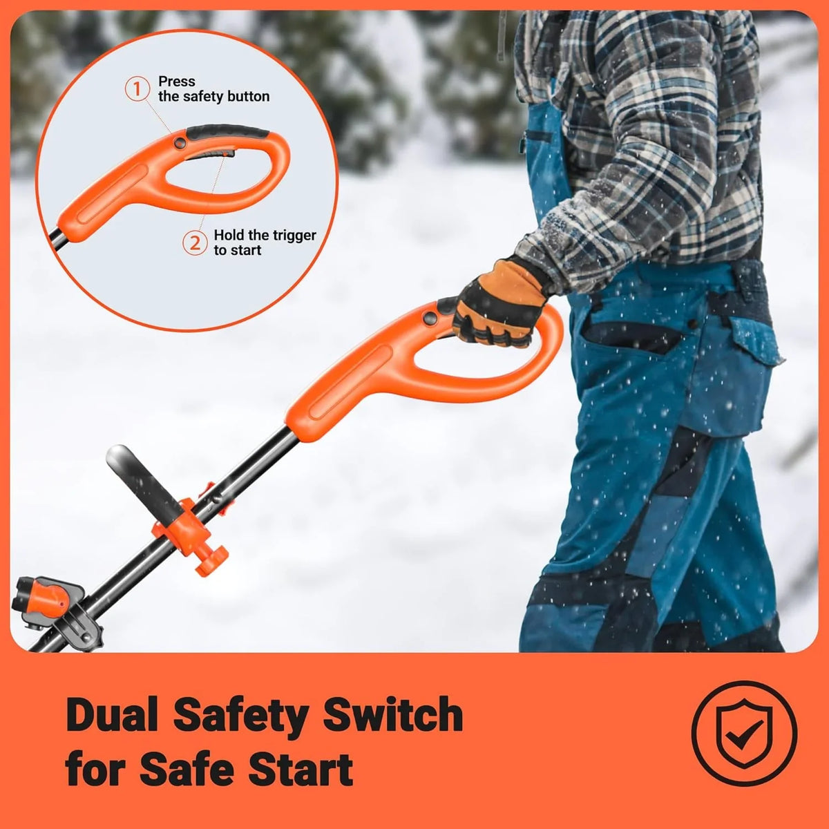 Cordless Snow Shovel with Wheels. 48V | 16-Inch | 4-Ah Brushless Cordless Snow Blower. Battery Snow Blower with Directional Plate & LED Lights (2 * 24V Battery & Dual Quick Charger Included)