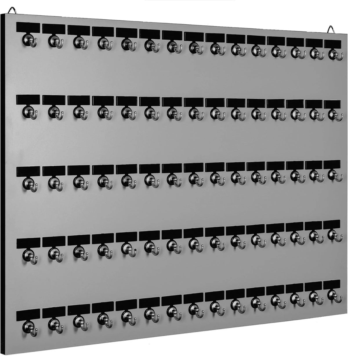 Metal key rack. equipped with 75 metal hooks fixed by bolts
