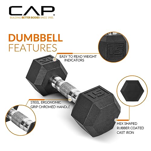 150 LB Coated Hex Dumbbell Weight Set with Vertical Rack. Black