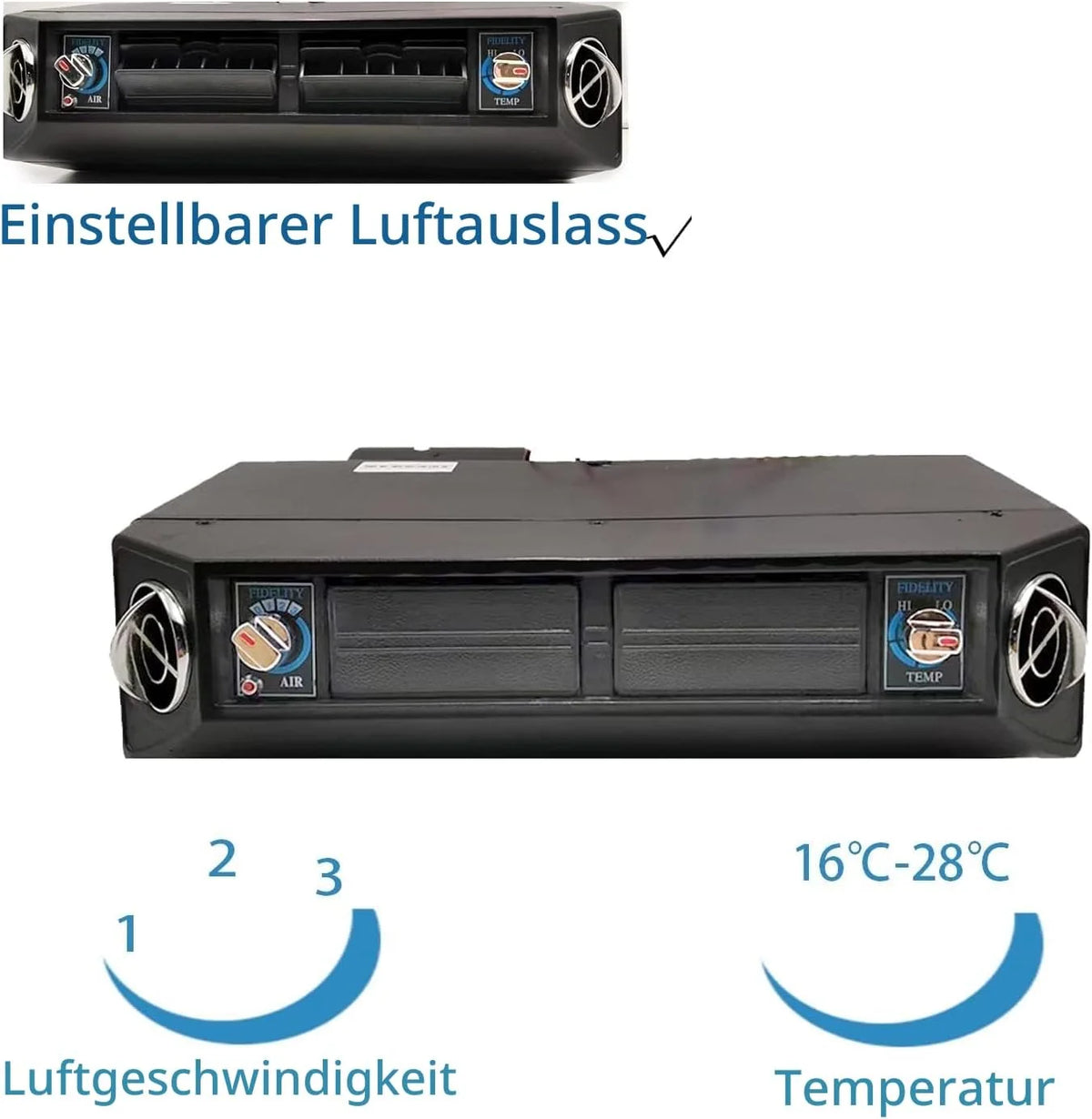 Elektrische Klimaanlage 12 V Unter-Armaturenbrett-Klimatisierungs-Kit 12 Volt Universal-Auto-Klimaanlage Geeignet für Van. Auto. Wohnmobil. LKW. Boot.