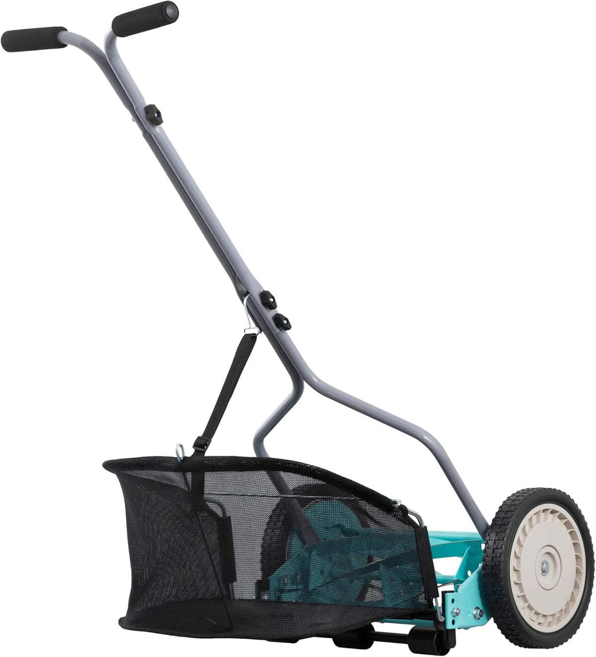 Mower Company 1725-16GC 16-inch 7-blade reel mower with grass debris collection device. designed specifically for lawns. green model