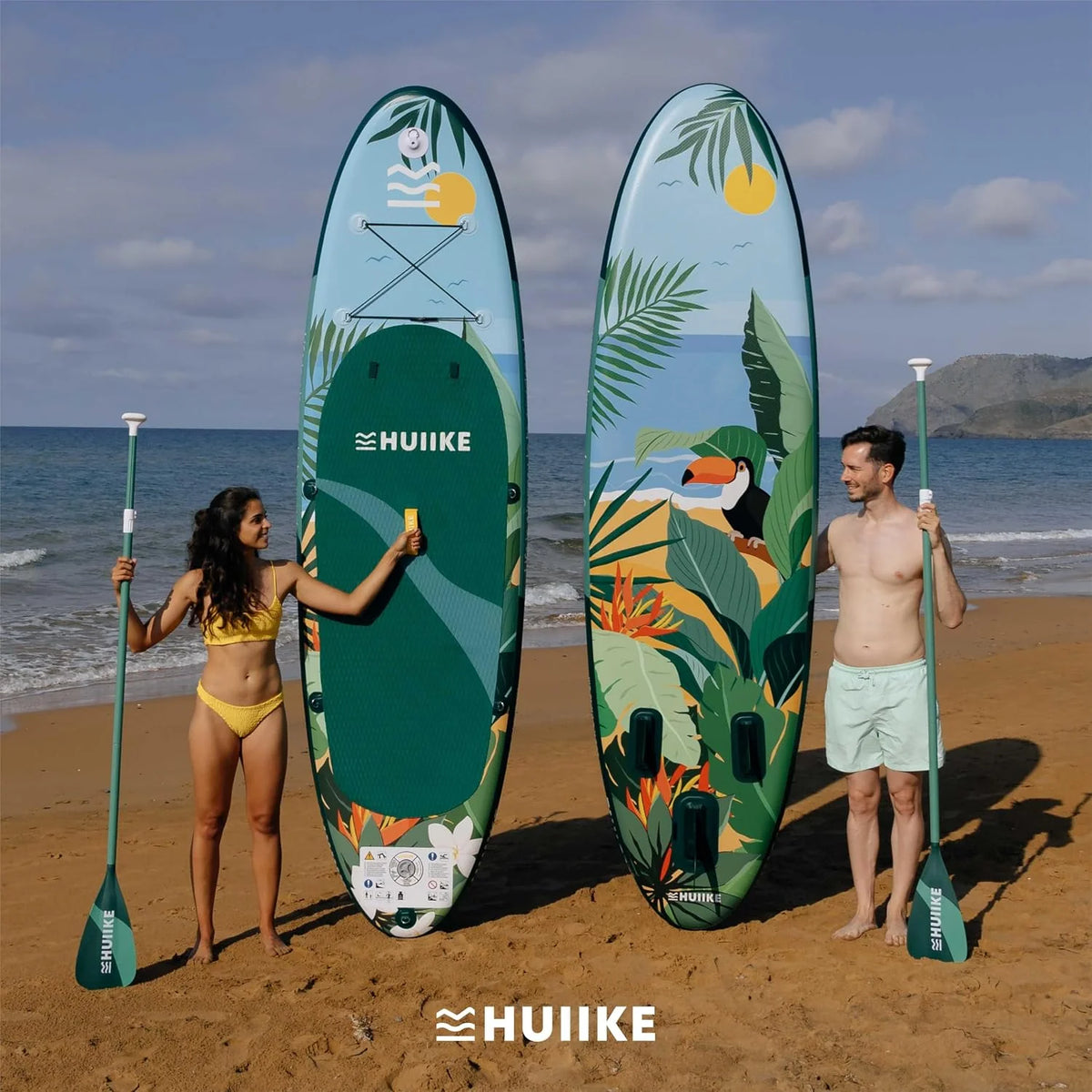 HUIIKE Tabla Paddle Surf Hinchable con Accesorios Incluidos. Remo. Quillas. Inflador. Stand Up Paddle Board Gran Estabilidad y Resistencia. 305 x 84 x