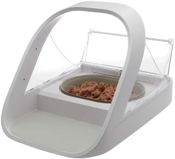 Sure Petcare SureFeed Mikrochip-Futterautomat für Haustiere. mit dichtem Deckelverschluss. kompatibel mit RFID-Halsbandanhänger. geeignet für Nass-