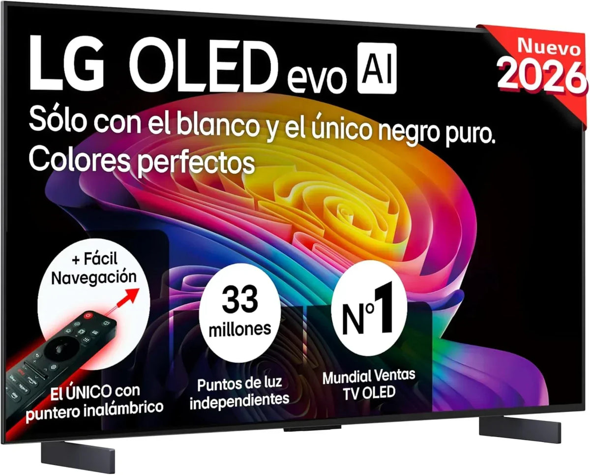 LG OLED65C54LA - TV 65. OLED EVO 4K. Smart TV AI C5. WebOS 25. Super Upscaling. Dolby Vision and Dolby Atmos. AMD FreeSync. Alexa/Google Assistant.