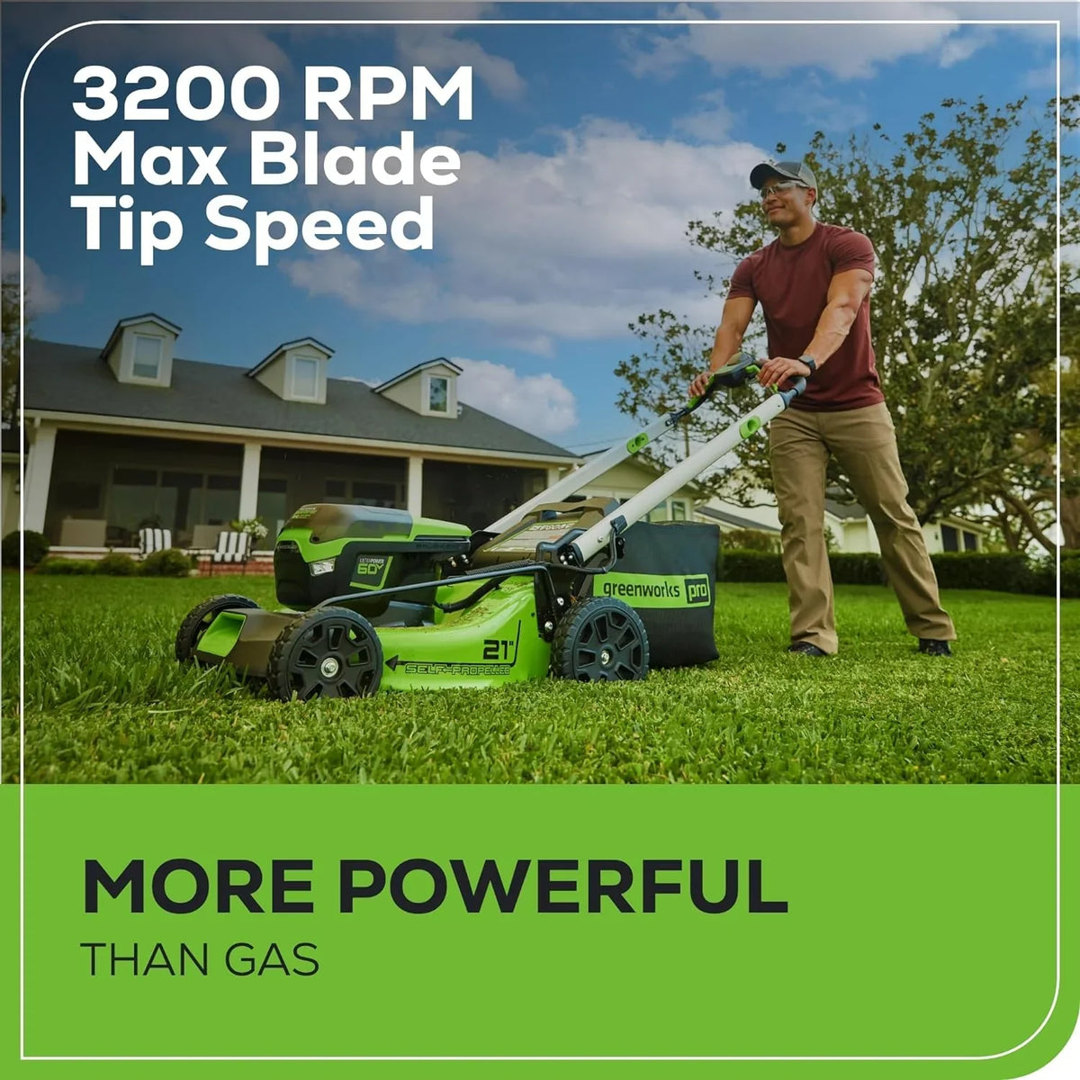 60V 21 Cordless (Self-Propelled) Lawn Mower . 2 x 4.0Ah Batteries and Dual Port Rapid Charger