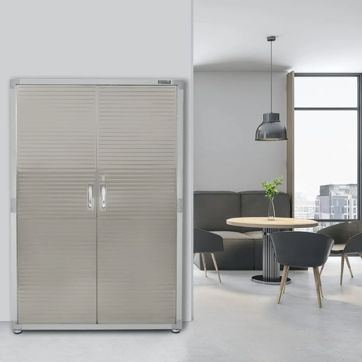 Seville Classics UHD16238 Mega armario . 121.9 x 60.9 x 182.9 cm. soporte de metal con revestimiento en polvo. gris