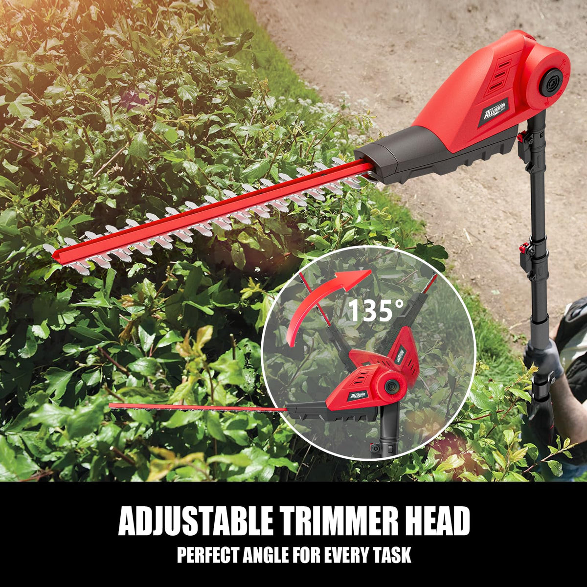 20V MAX Cordless Pole Hedge Trimmer. 2 x 2.0Ah Batteries and Charger Included