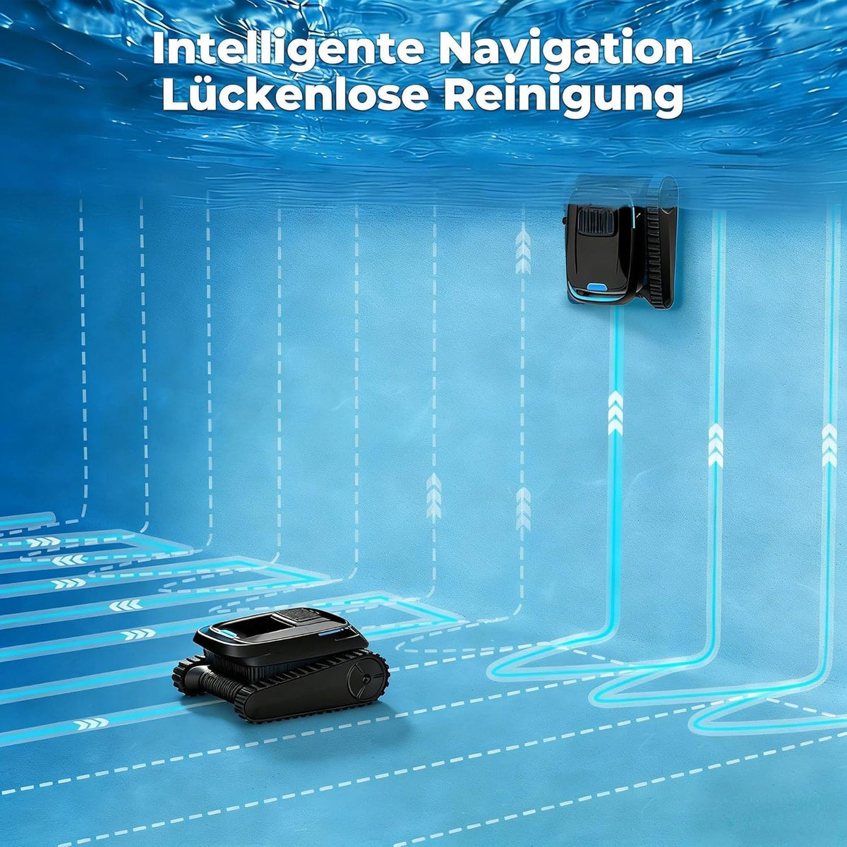 (2026 Neu) Poolroboter. Akku Poolsauger Kabelloser. PC10 Poolroboter Boden und Wand Wasserlinie. 18927 LPH Saugkraft. Intelligenten Navigation.