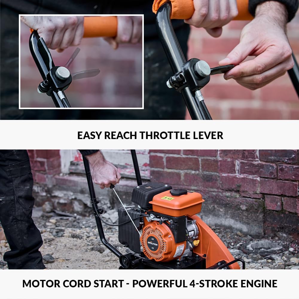 Electric Compactor Plate - Ideal For Levelling Pavement. Artificial Turf Ground Preparation. Patio. Blockwork. Sand. Soil & More