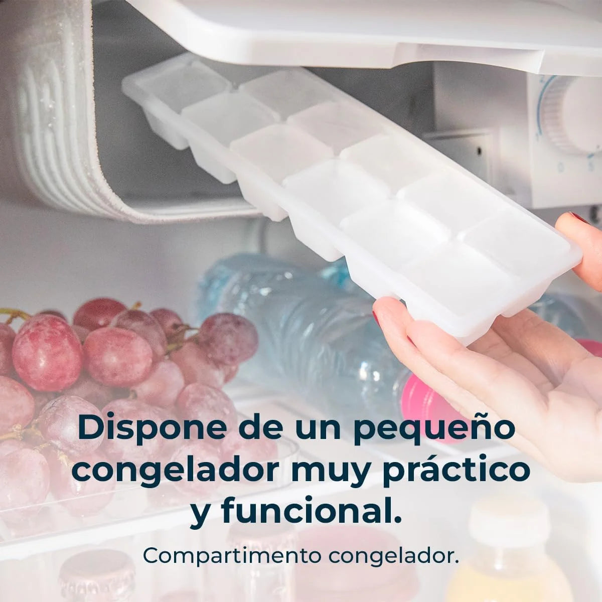 Cecotec Nevera Pequeña Frigorífico Mini Minibar 46L GrandCooler 20000 SilentCompress White E. Altura 48.7cm. 48 cm de Ancho. Bajo Consumo. Puerta