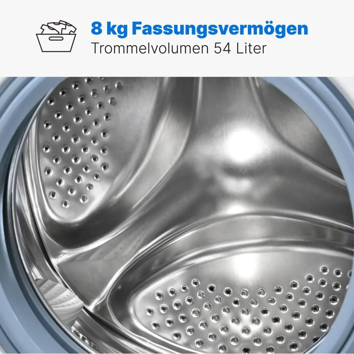 Bomann Waschmaschine 8kg | max. 1400 U/min | 10 Jahre Motor-Garantie | robuster. leiser & langlebiger Invertermotor | 15 Waschprogramme | LED-Display