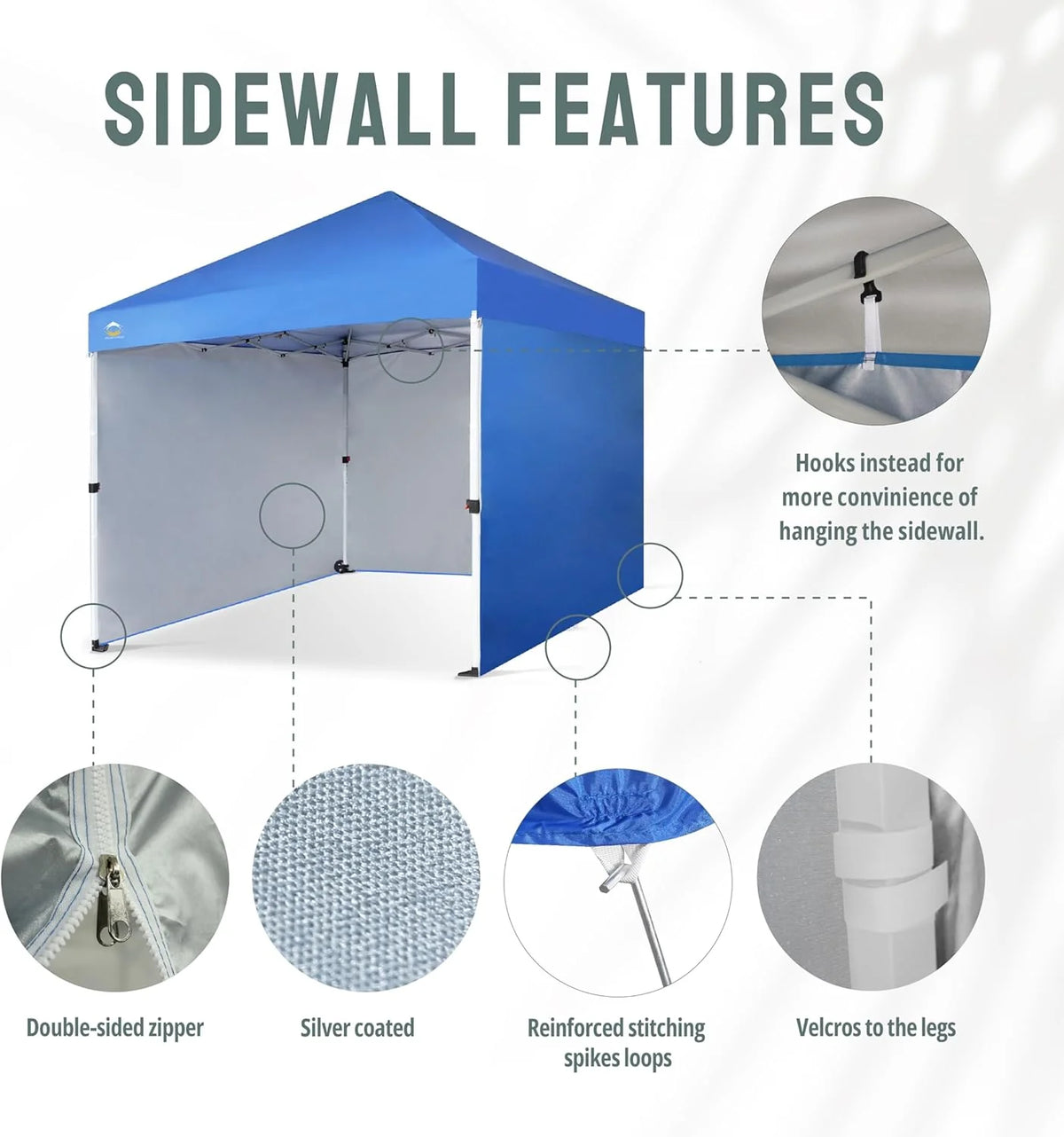 10X10 Comercial Instant Canopy Pop Up Tent with Center Lock (10x10 with 4 Sidewalls. Grey)