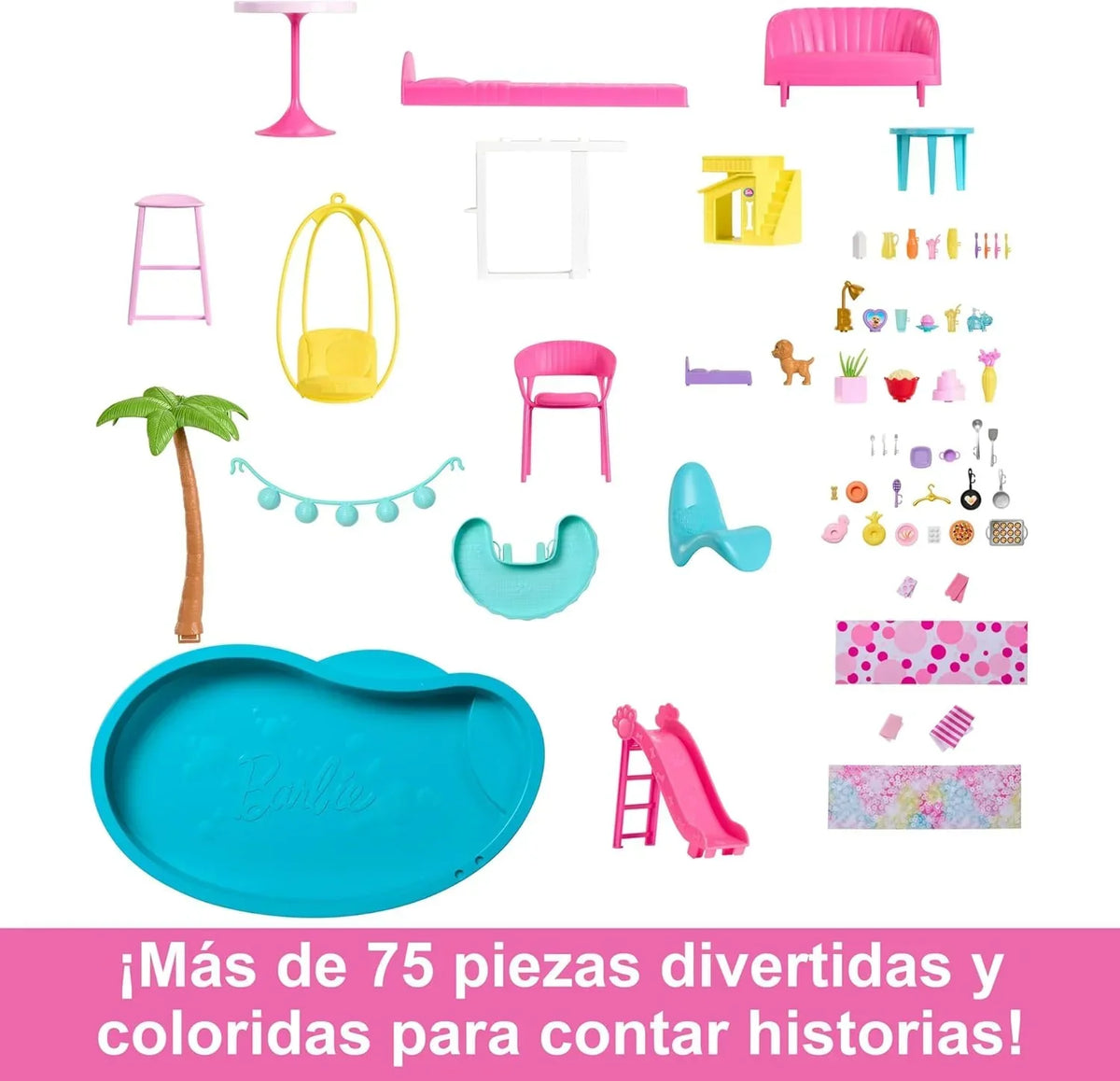 Barbie Dreamhouse 2023 Casa para muñecas de juguete de 3 plantas con +75 muebles y accesorios. +3 años (Mattel HMX10)
