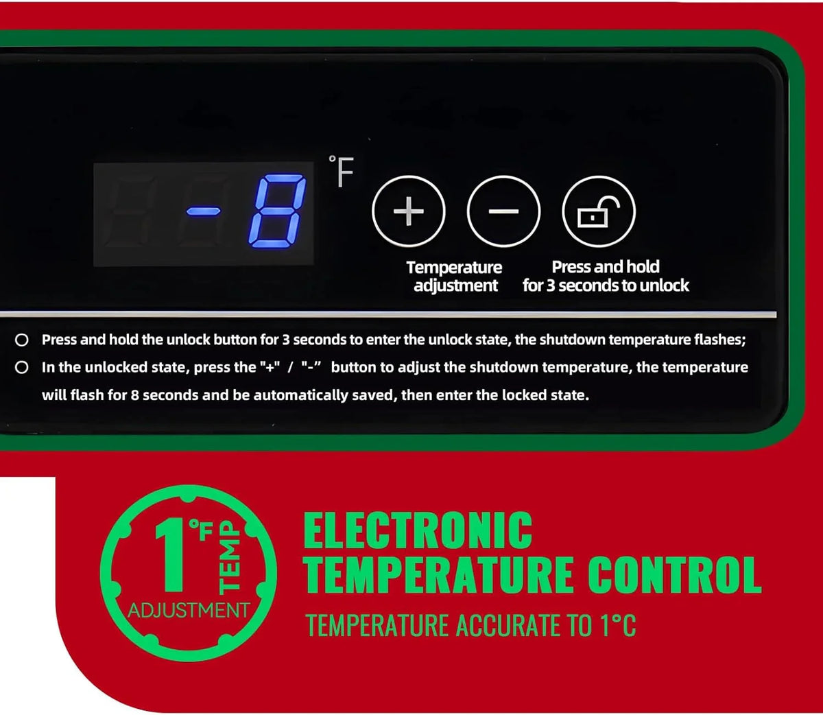 5.0 Cu. Ft. Chest Freezer with 2 Removable Stainless Steel Baskets. Electronic Control. 41°F to -15°F. Black