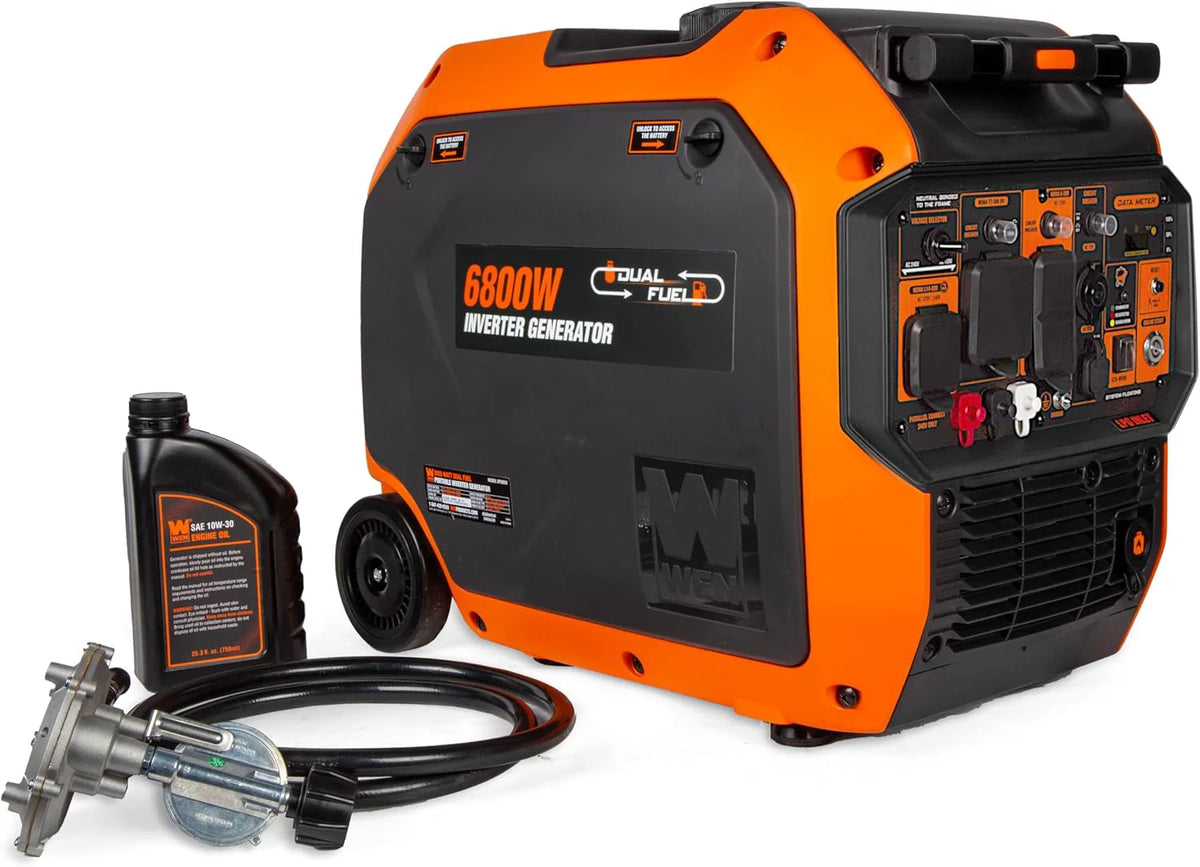 Quiet 6800-Watt Dual Fuel RV-Ready Electric Start Portable Inverter Generator with Fuel Shut Off and CO Watchdog for Electric Vehicle Backup (DF680iX)