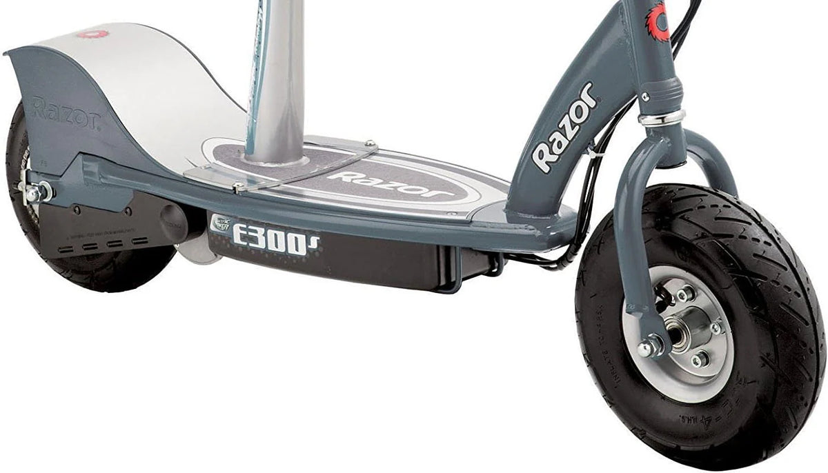 An electric scooter suitable for children over 13 years old - 9-inch inflatable tires. detachable seat. maximum speed of 15 miles per hour. maximum riding time of up to 40 minutes. suitable for users weighing no more than 220 pounds.