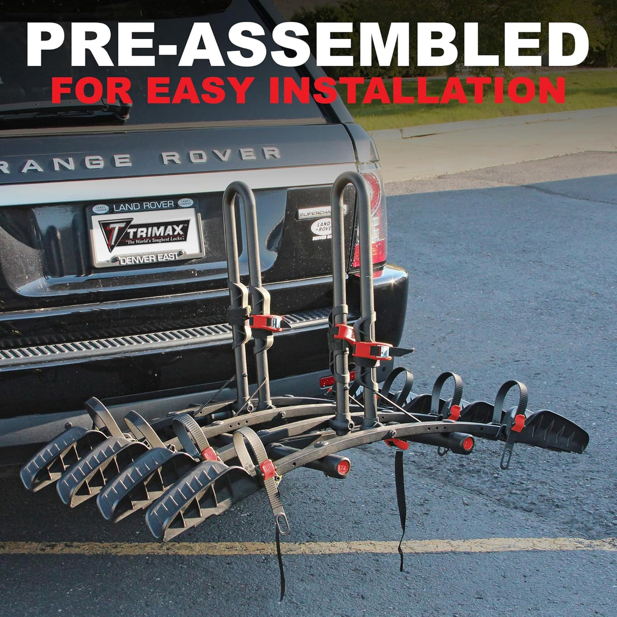Rack - MAX Mounting Bracket Tray - Suitable for SUVs. trucks. and vans - 4 bicycle mounting brackets for seats - Foldable. with locking arms. 2-inch receiver - 1 bracket