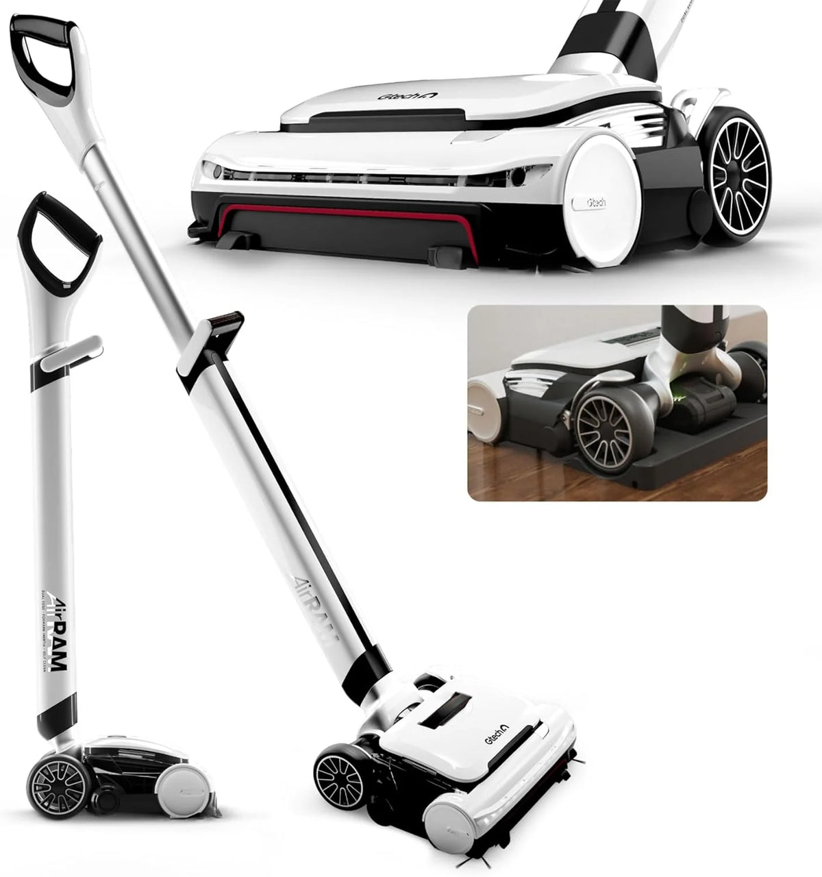Platinum Cordless Vacuum Cleaner - Includes Anti-Hair Wrap Brush Bar - Perfect for Carpet and Hardwood Floors - Rechargeable 22v Li-ion Battery - Lightweight (7 lbs.)