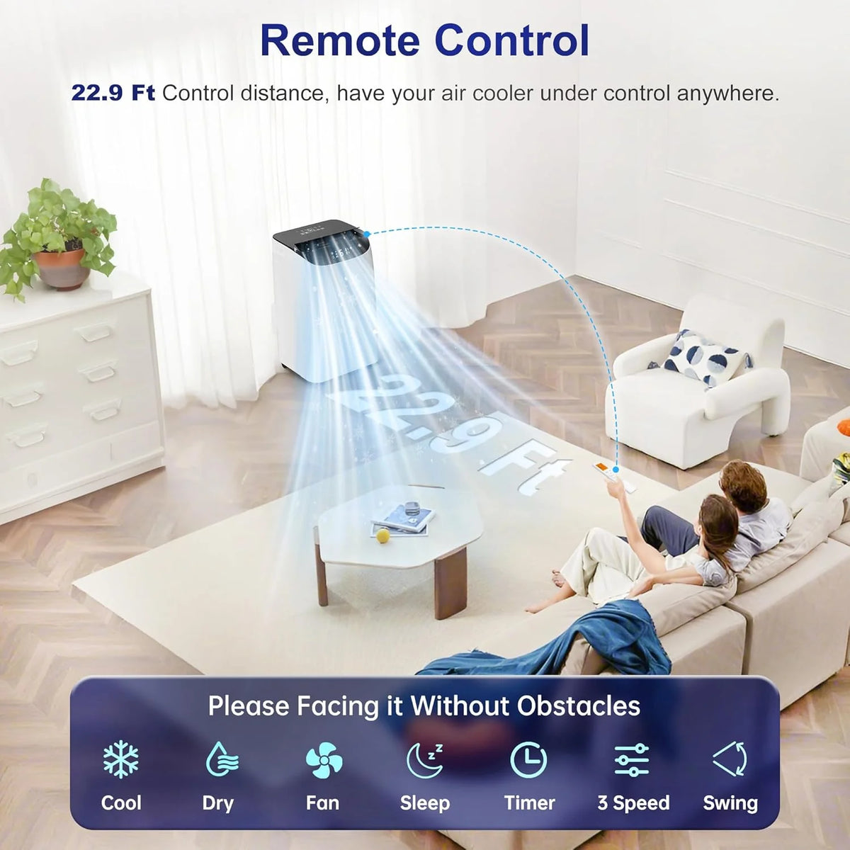 Inverter 16000BTU Portable Air Conditioners with Remote. Free Stand Cooling Portable AC Unit for Room up to 800 sq.ft. with Dehumidifier & Fan. Dual Hose. Quiet Sleep Mode(45dB). Windows Kit