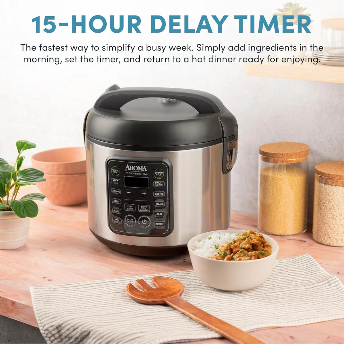 Digital rice cooker. 4 cup capacity (uncooked state) / 8 cup capacity (cooked state). steamer. multi-functional cooking pot. slow cooker. oatmeal pot. automatic insulation function. 2 gallons. stainless steel shell
