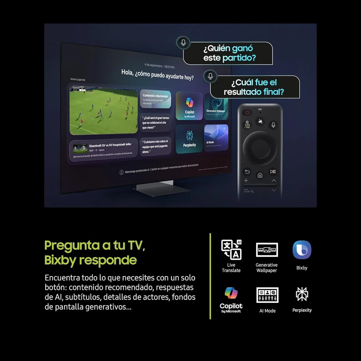 Samsung TV 50 Pulgadas QLED QE1F 4K Smart TV. Imagen y Sonido con IA 4K. Samsung Vision AI. el auténtico Quantum Dot TV Plus