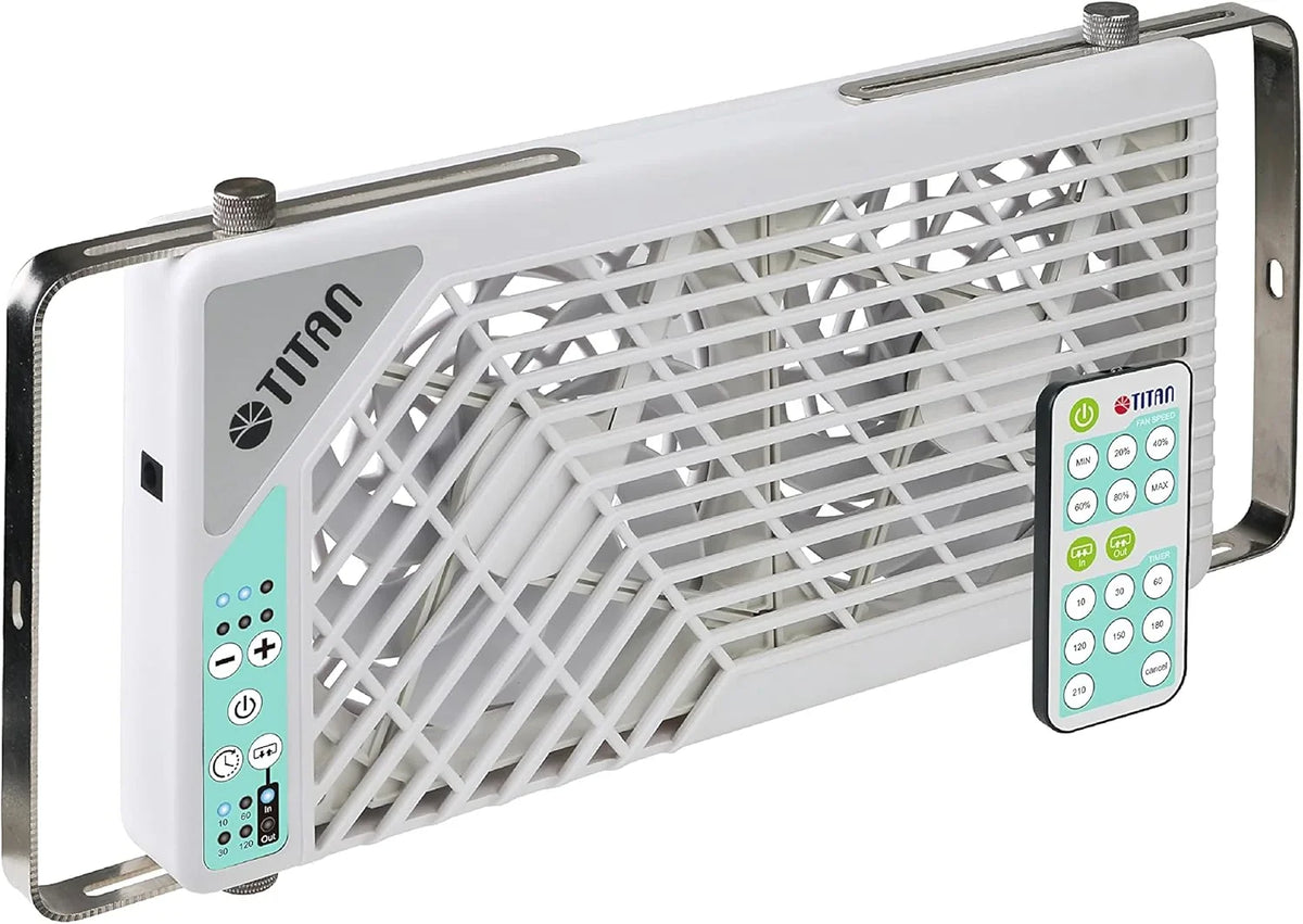 TITAN Leiser Dachventilator. 12 V Gleichstrom. 140 mm. doppelt. wendbar. Dachfensterventilator mit kabelloser Steuerung für Wohnmobil. Wohnmobil. TTC-