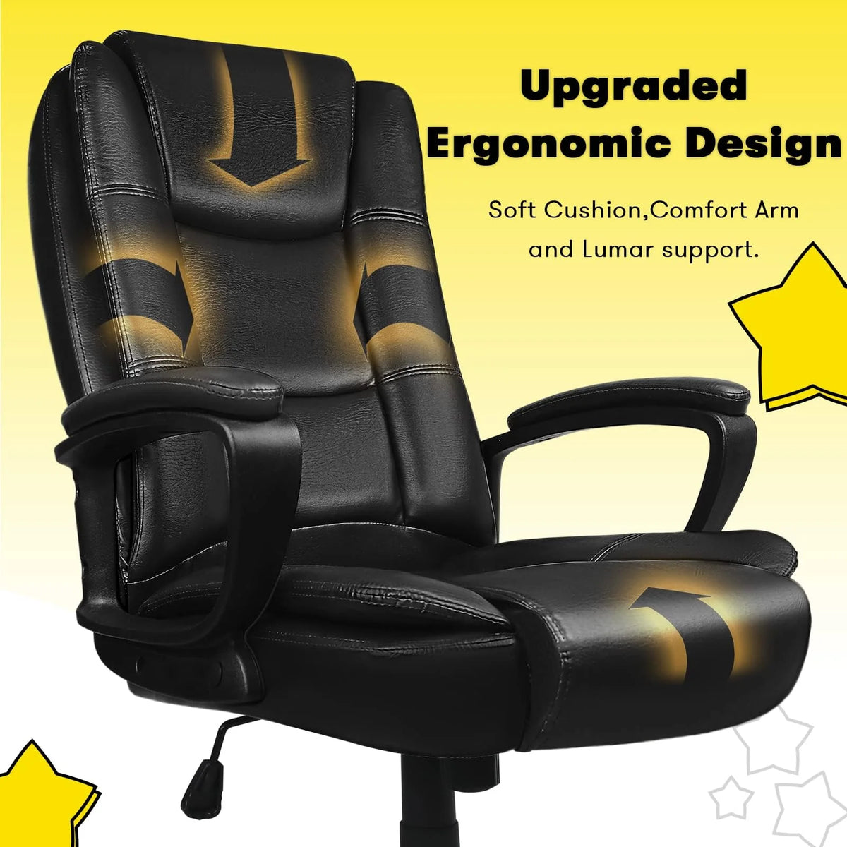 400 LBS Big and Tall Office Chair. Heavy Duty Ergonomic Computer Desk Chair for Home Office and Workspace