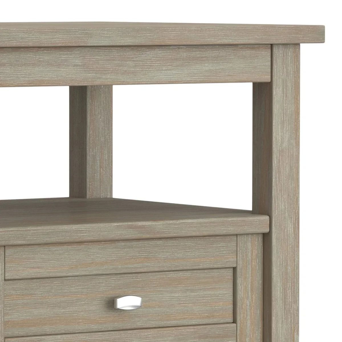 20 Inch Wide Solid Wood Rectangle End Table. Transitional Side Table