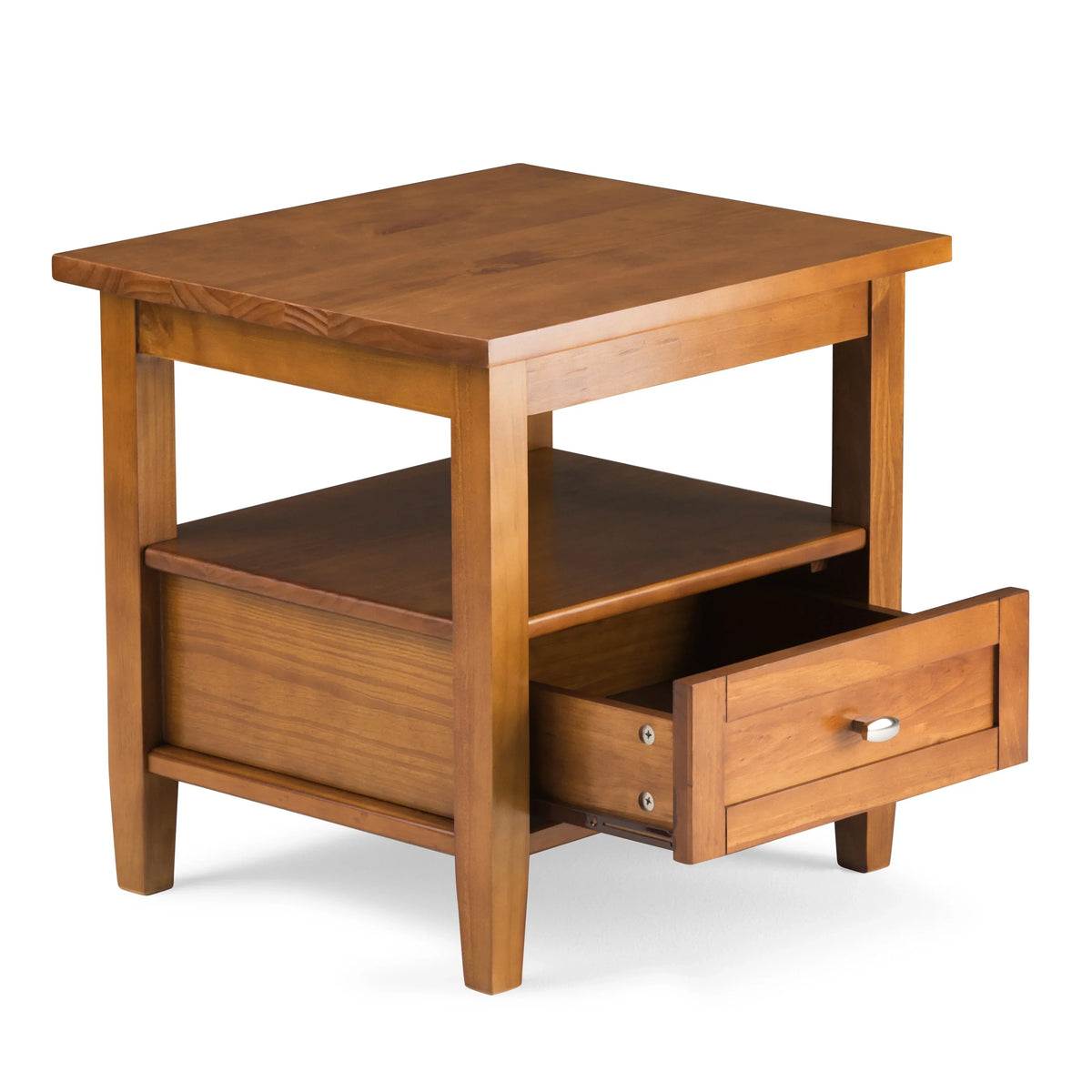 20 Inch Wide Solid Wood Rectangle End Table. Transitional Side Table