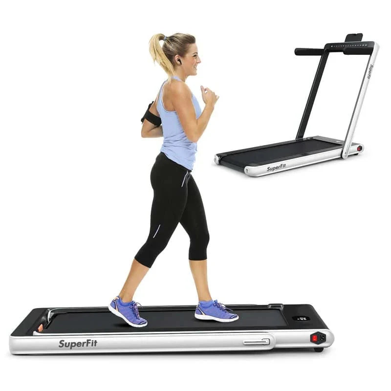 2-in-1 Folding Electric Treadmill. 2.25 HP. Under-Desk. with Dual Display and Smart App Control