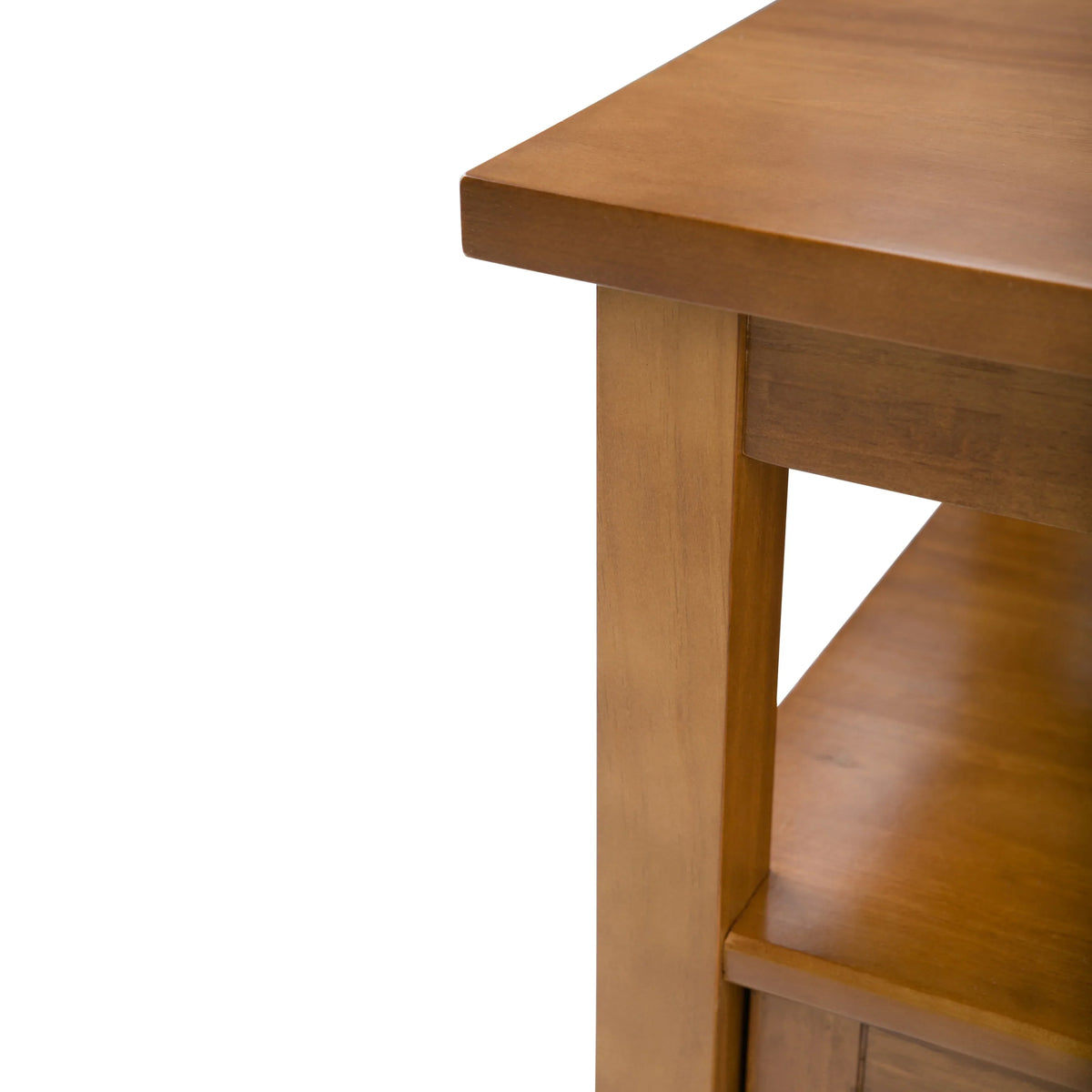 20 Inch Wide Solid Wood Rectangle End Table. Transitional Side Table