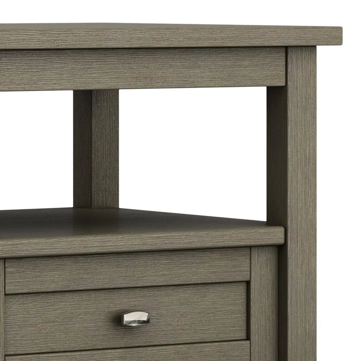 20 Inch Wide Solid Wood Rectangle End Table. Transitional Side Table