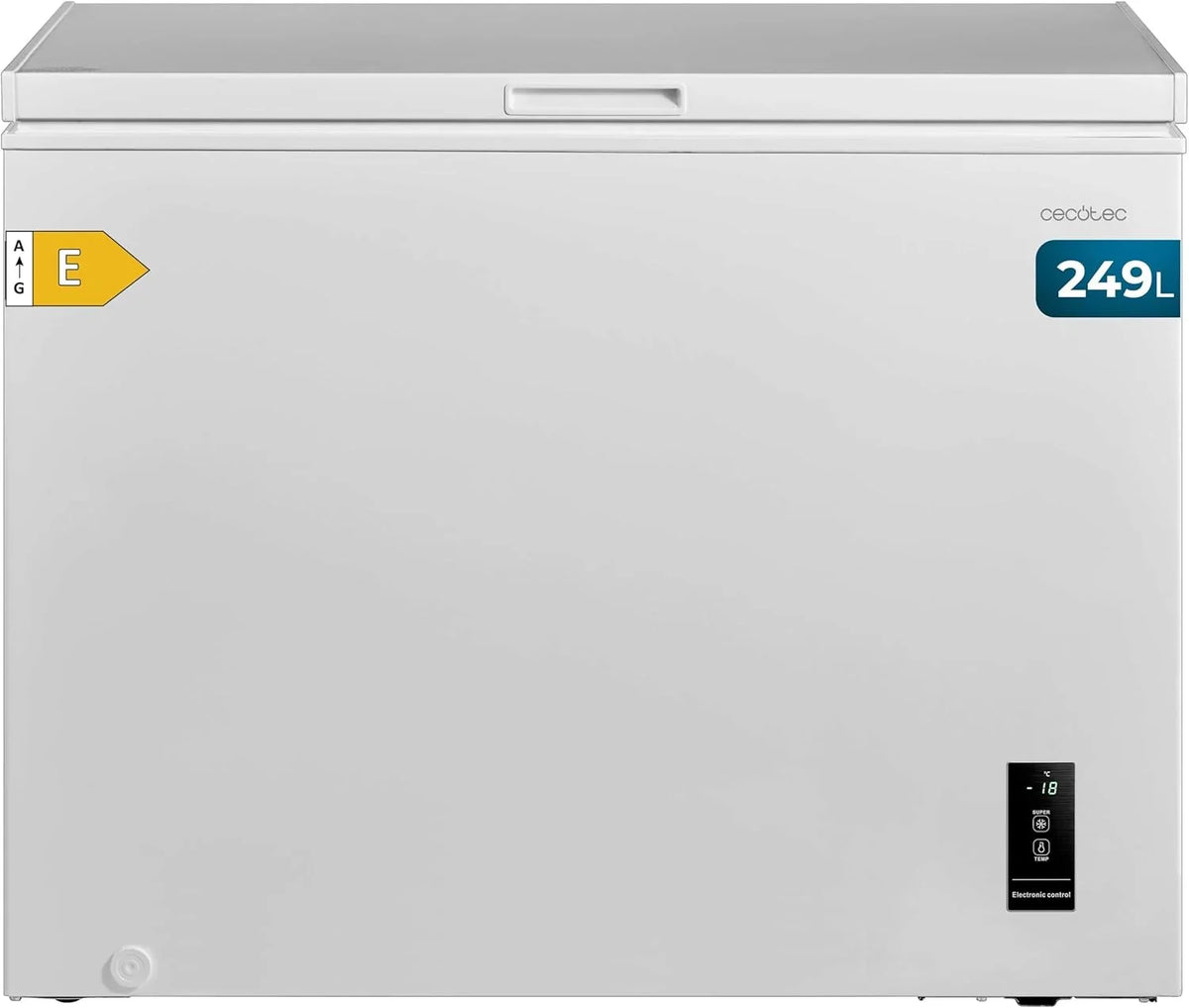 Cecotec Congelador Horizontal 249L Bolero CoolMarket Chest 249P White E. Cesta con Asas. Control Electrónico LED. UltraContact D-Cool. Dual Function.