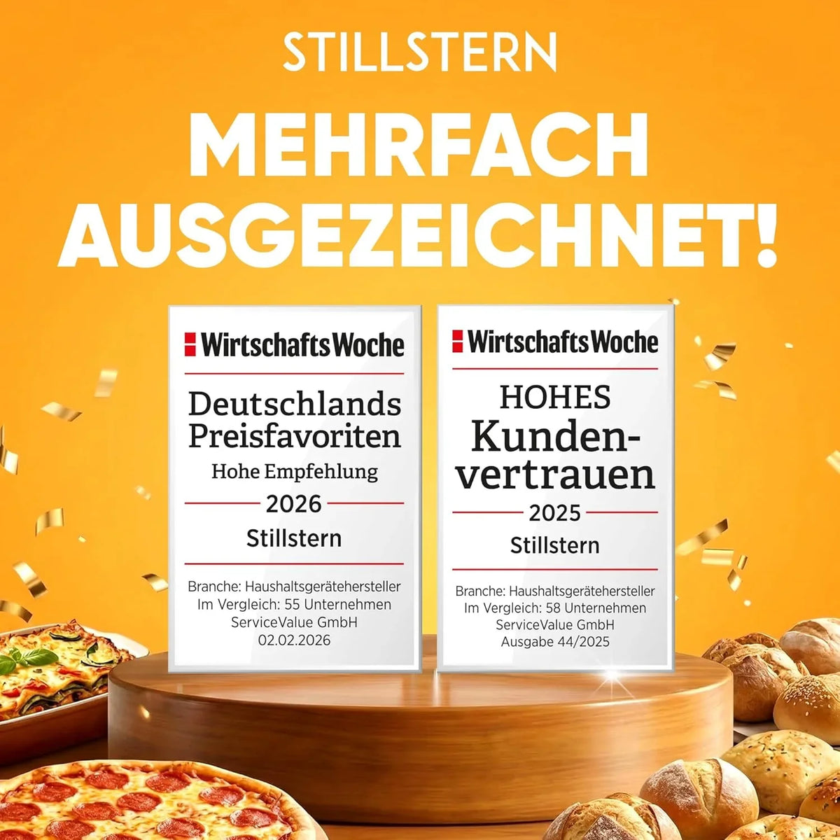 Stillstern Gefrierschrank C (73L) 4-Sterne-Gefrierfach -18°C ger. Energiever. Mini Freezer mit 3 Fächer. stufenlos reg. Temp.. kleine Tiefkühltruhe.