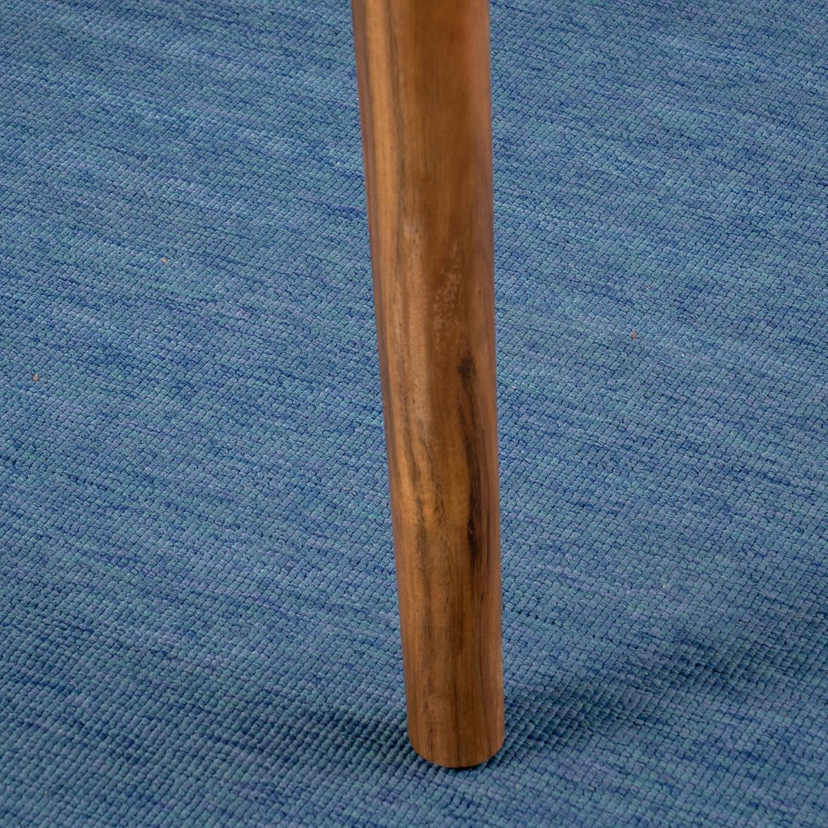 7-piece cherry wood dining set. teak surface / blue