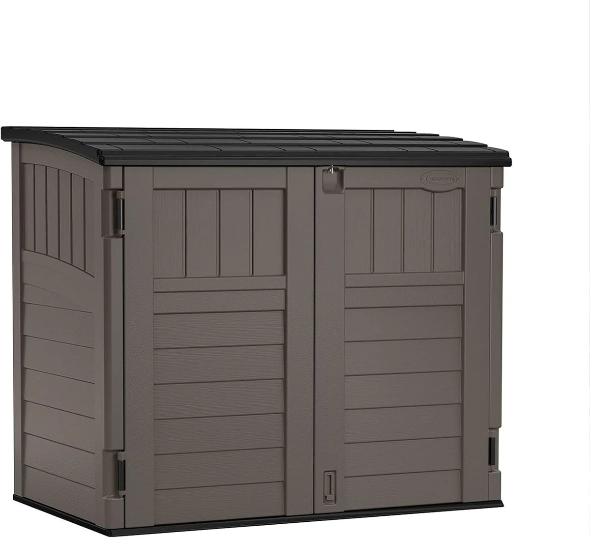 34 Cu. Ft. Horizontal Shed for Outdoor Storage w/Locking System. Stoney/Black
