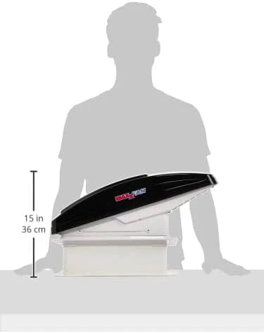 Deluxe Vent. Fan and Vent Cover All in One - Powerful 10-Speed Reversible Fan with Thermostat. Built-in Rain Cover. Remote Control. Intake & Exhaust Fan. Smoke (00-07500K)