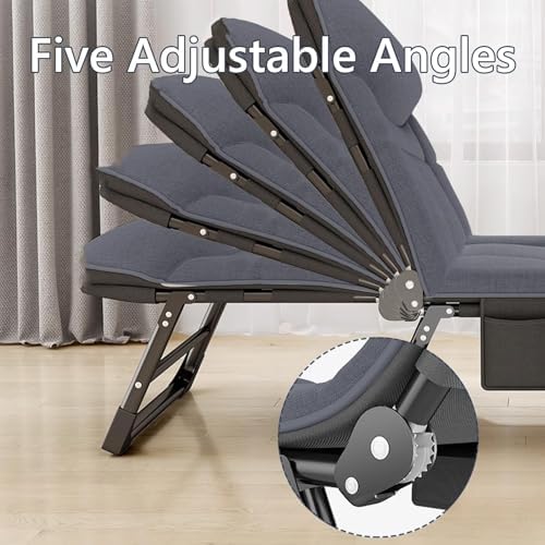 Folding Camping Cot Adults Bed.Adult Folding Bed. Rollaway Bed with Mattress for Adults Queen. High Elastic Sponge Five Adjustable Angles Good Load Bearing. Folding Bed. for Home Outdoor