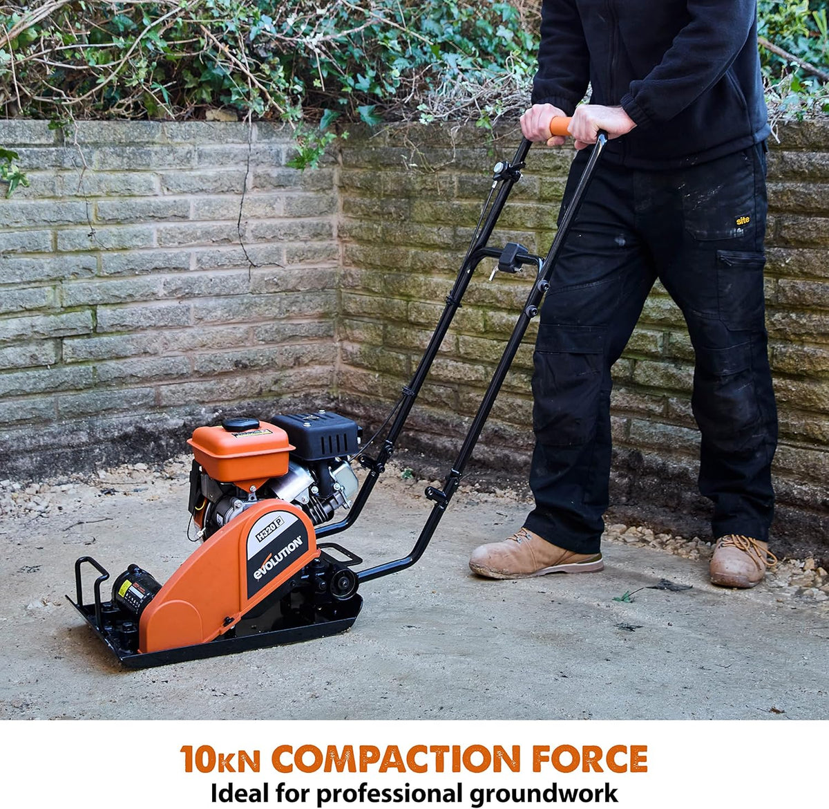 Electric Compactor Plate - Ideal For Levelling Pavement. Artificial Turf Ground Preparation. Patio. Blockwork. Sand. Soil & More