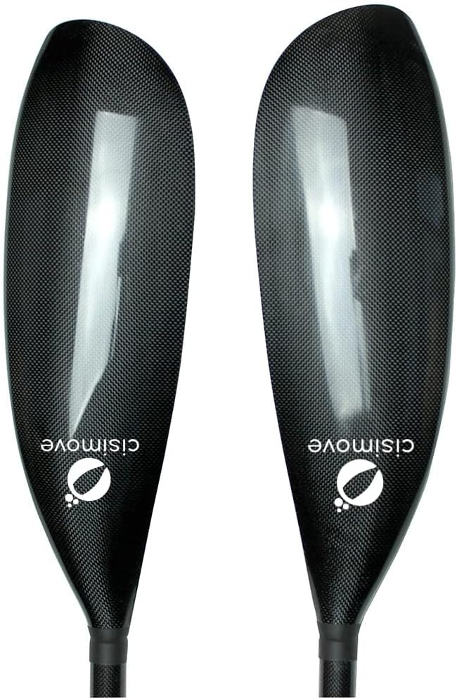 High-performance lightweight double-body carbon fiber kayak paddle. featuring wing-shaped blades. elliptical shafts and adjustable knobs (suitable for users with a height of 215 - 225 centimeters)