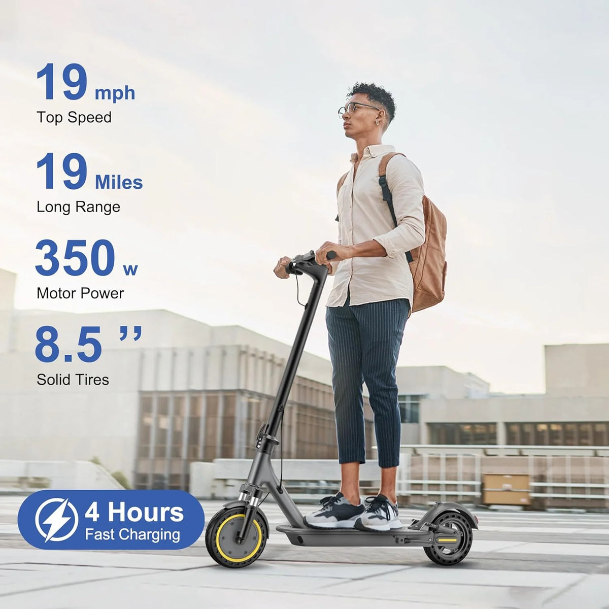 Electric Scooter Adults.Max 19/27/49 Miles Ranges.Top Speed 19/22 mph.350/750W Peak Motor. Folding E-Scooter with Dual Braking Dual Suspension