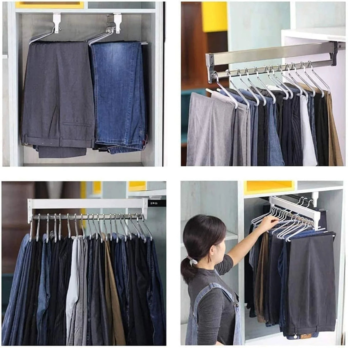 Floor-Standing Solid Wood Rotating Coat Rack .Adjustable Steel Clothes Rail - Extendable 30-80cm Garment Organizer for Closet Storage. Heavy-Duty 25kg Load Capacity. Space-Saving Hanger Rack
